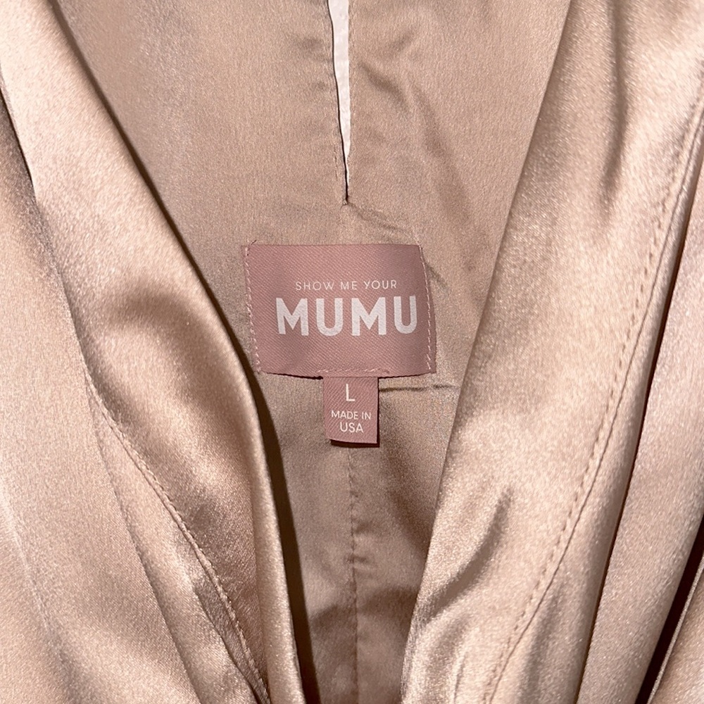 Show Me Your Mumu - Say I Do romper - large - champagne Luxe satin pajamas NWOT - Picture 4 of 16